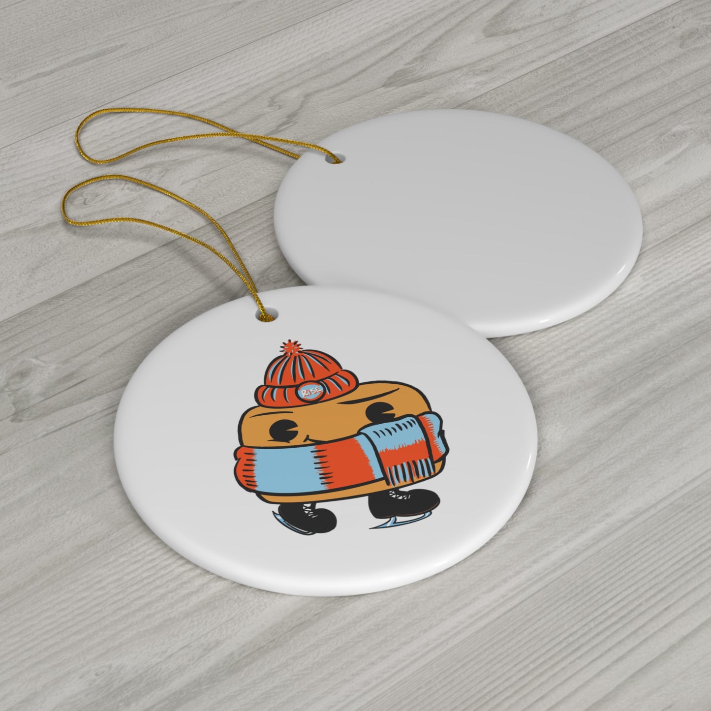 Skating Biscuit - Ceramic Ornament.