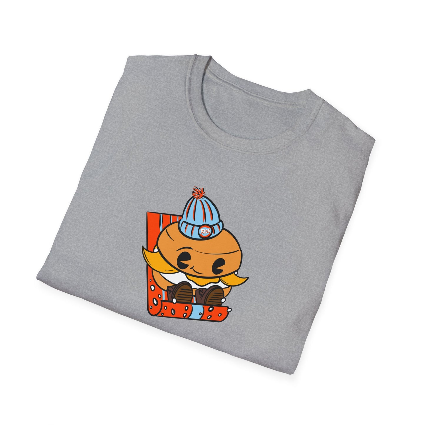 Sledding Biscuit - Unisex Softstyle T-Shirt - Charcoal