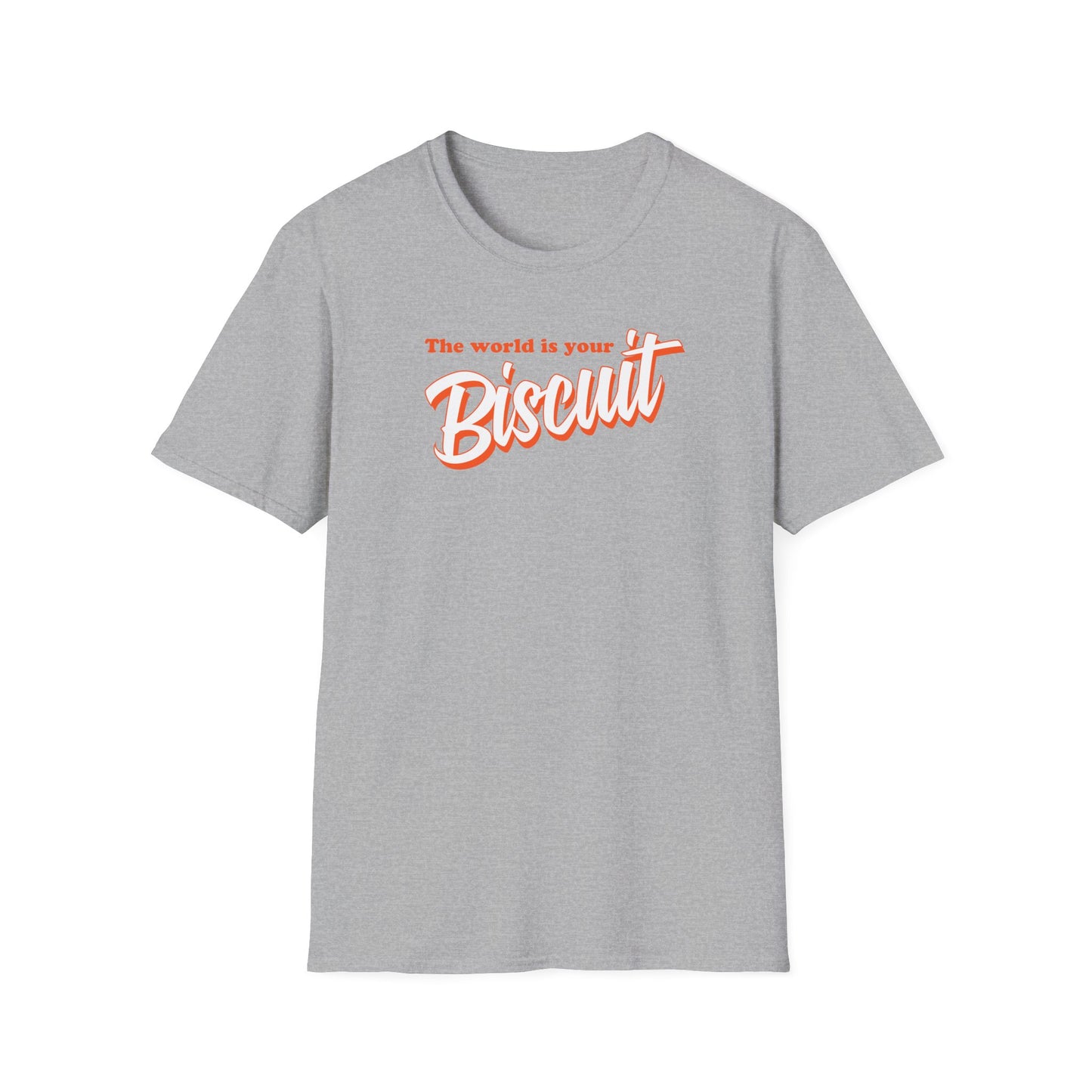 The World Is Your Biscuit - Unisex Softstyle T-Shirt - Charcoal