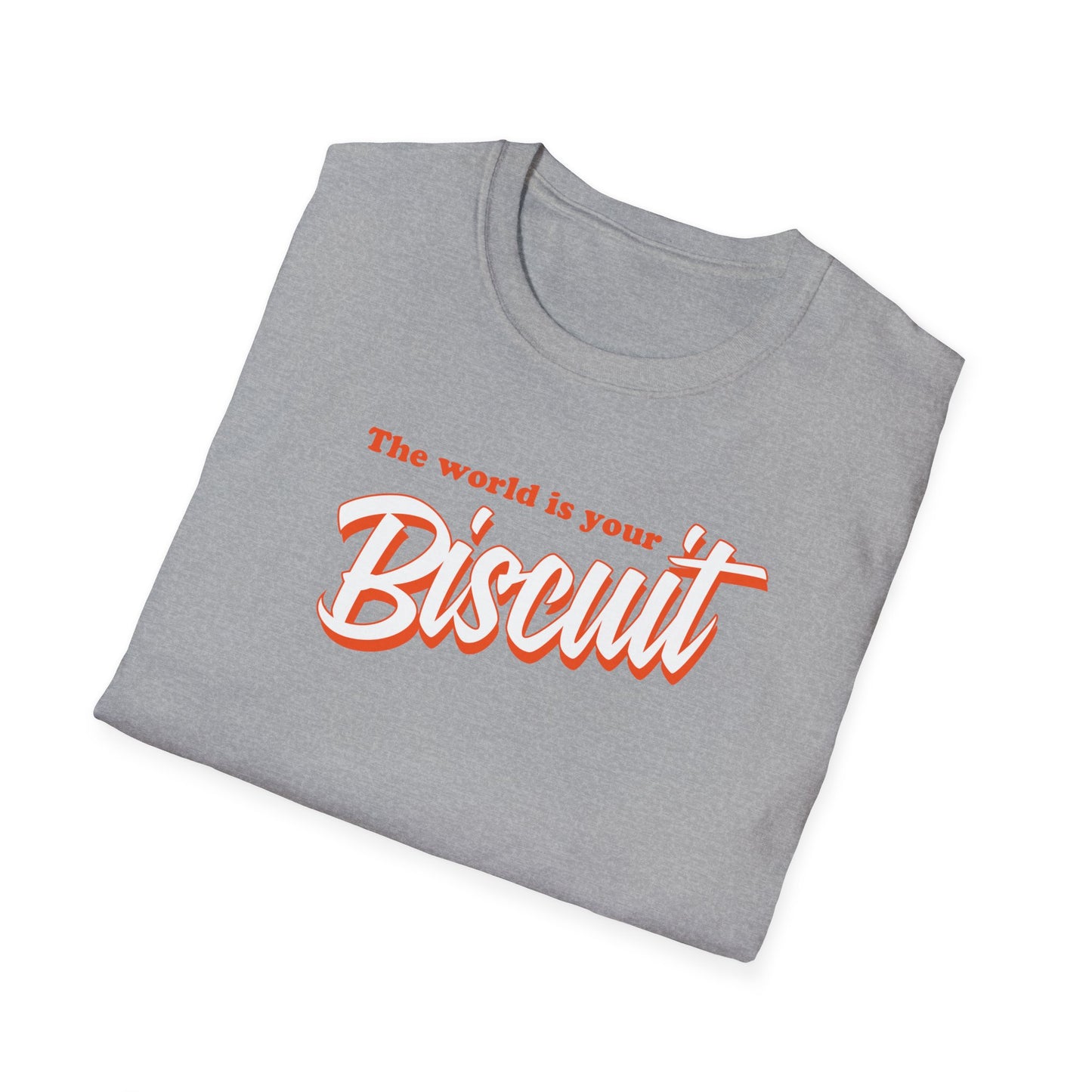 The World Is Your Biscuit - Unisex Softstyle T-Shirt - Charcoal