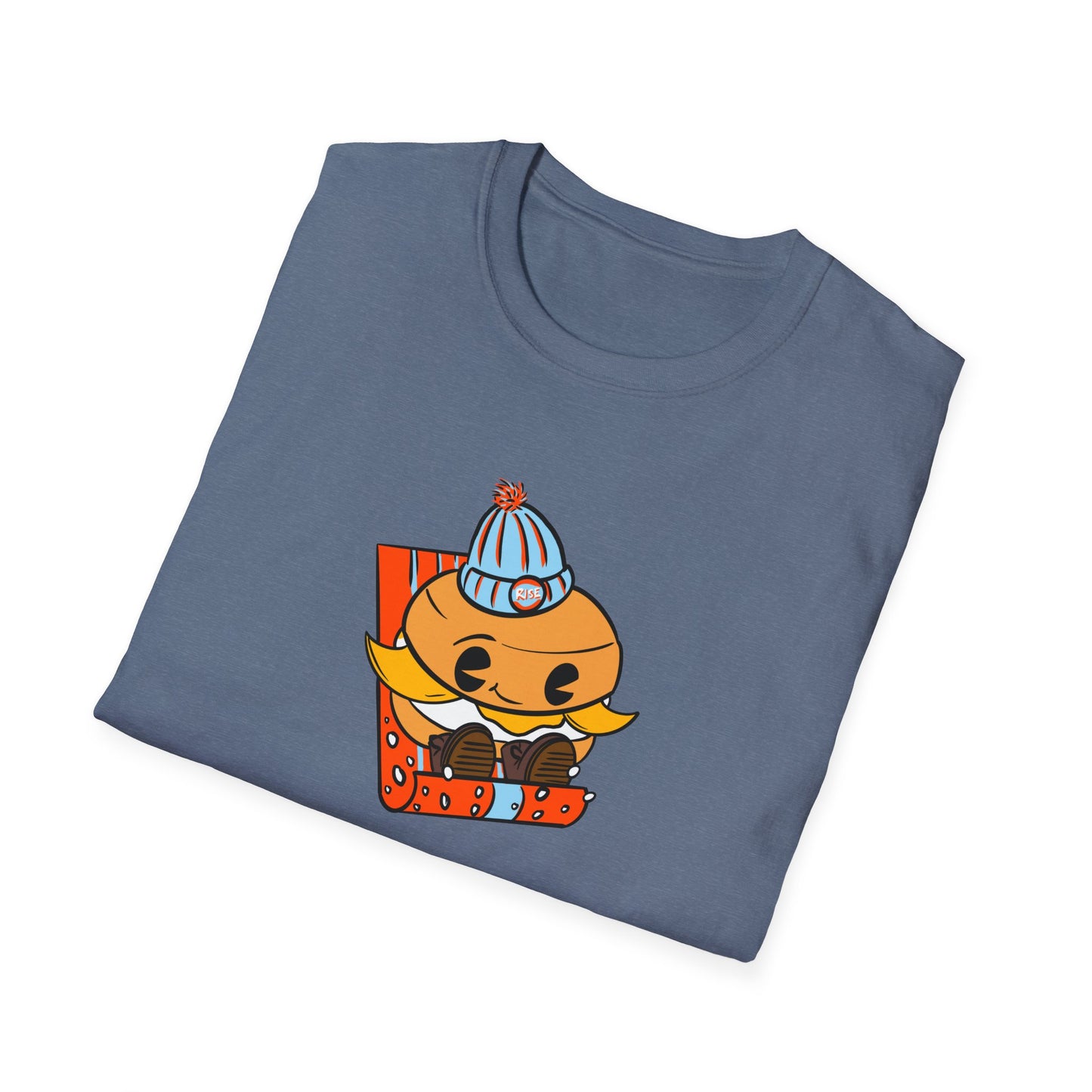 Sledding Biscuit - Unisex Softstyle T-Shirt - Charcoal