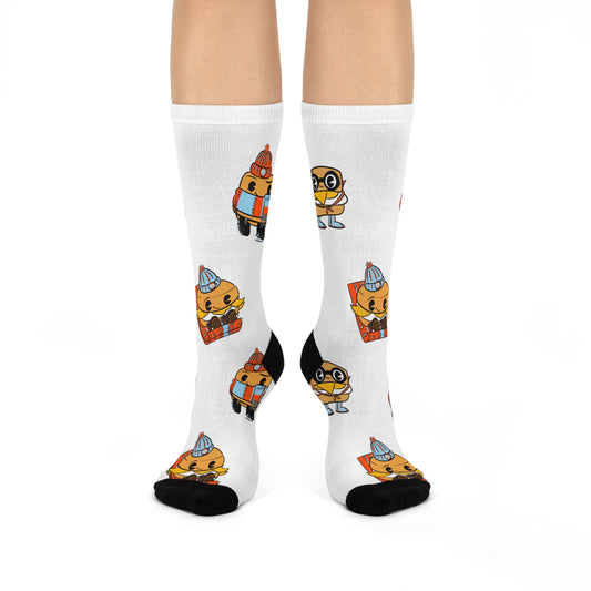Winter Biscuit Character - Cushioned Crew Socks